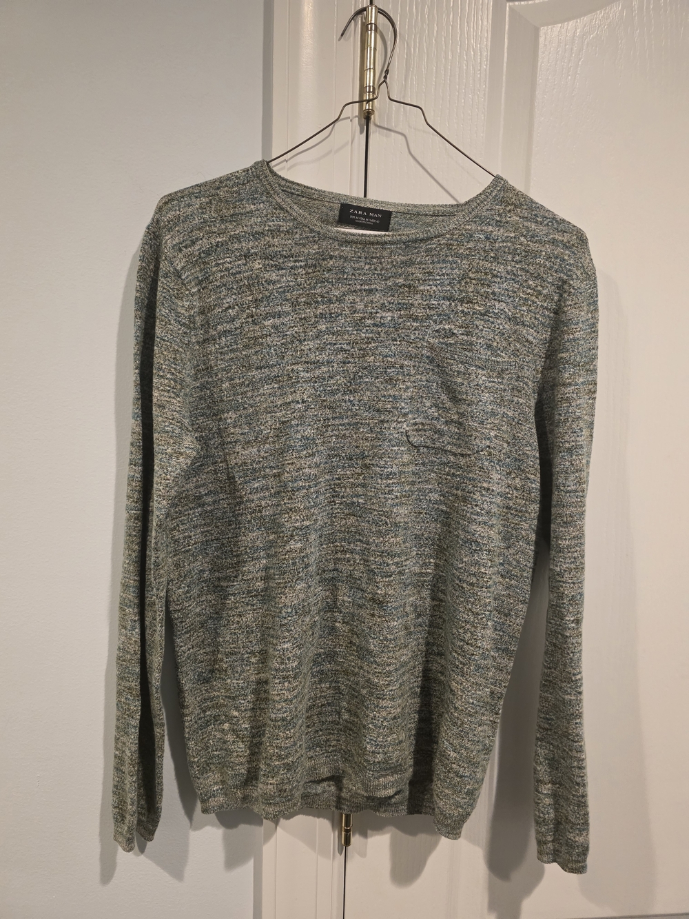 Zara Marled Sage Crewneck Sweater